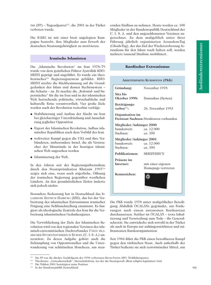 Seite 101 des Verfassungsschutzbericht 2001 Sachsen