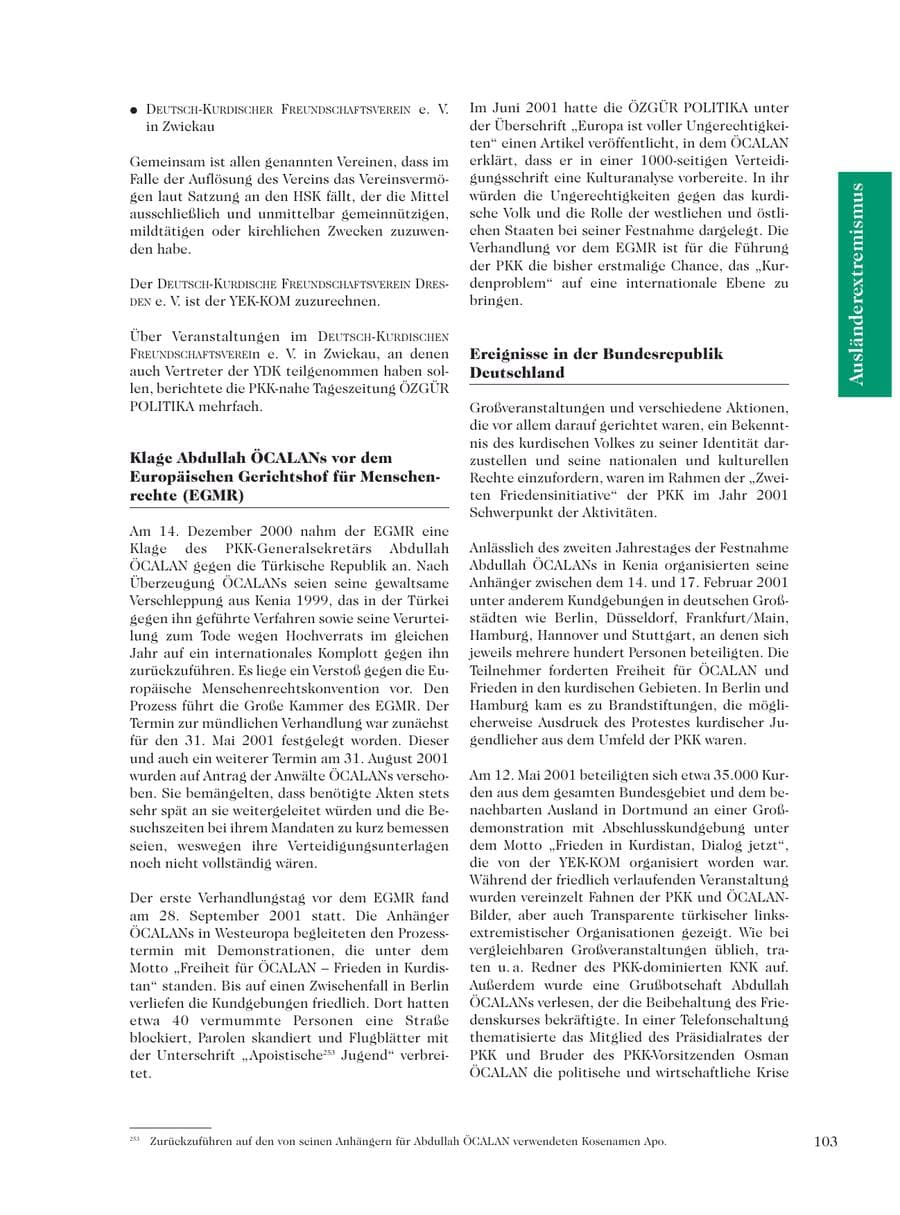 Seite 105 des Verfassungsschutzbericht 2001 Sachsen