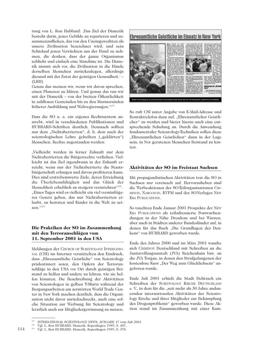Seite 116 des Verfassungsschutzbericht 2001 Sachsen