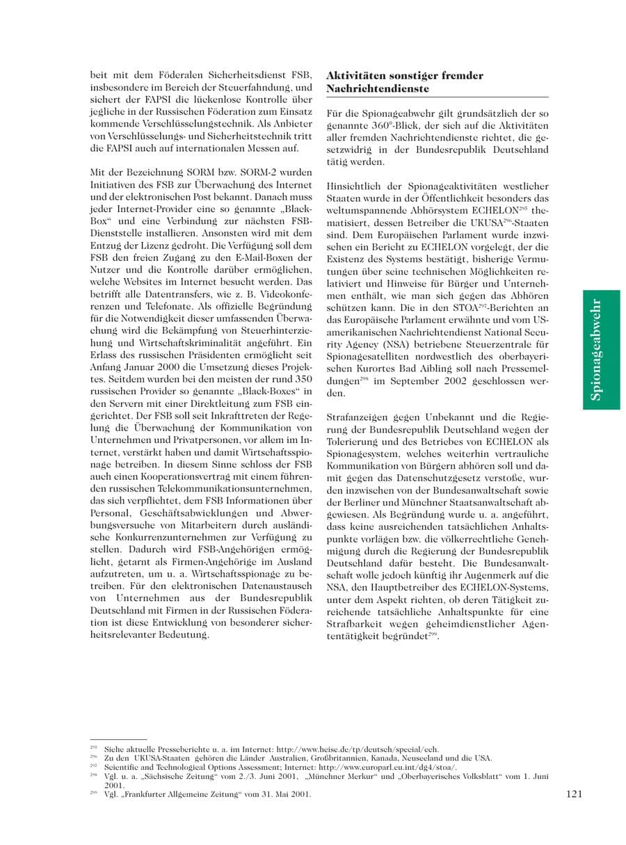 Seite 123 des Verfassungsschutzbericht 2001 Sachsen