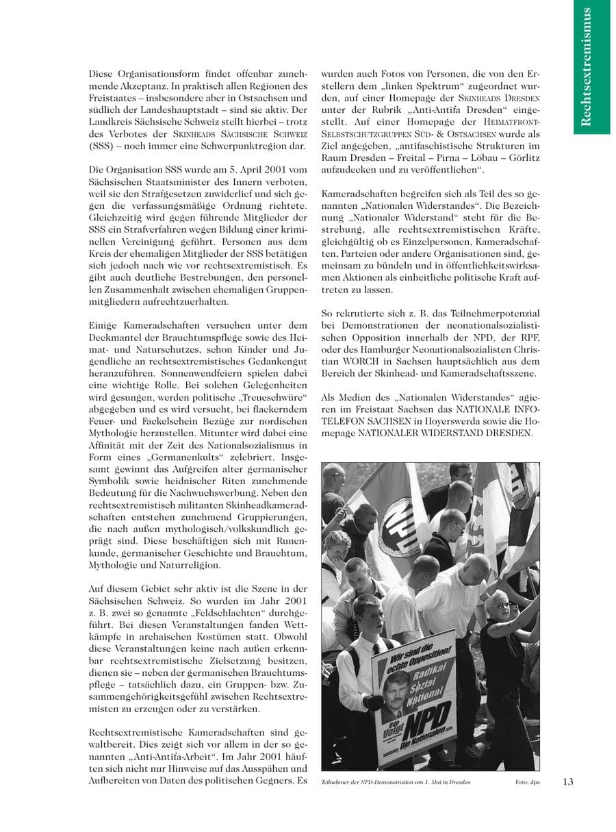 Seite 15 des Verfassungsschutzbericht 2001 Sachsen