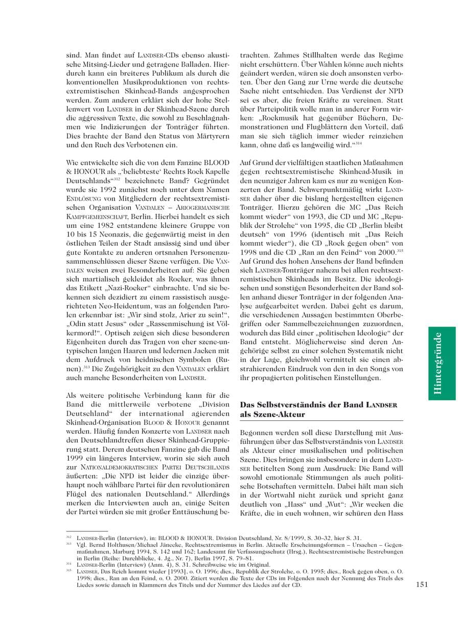 Seite 153 des Verfassungsschutzbericht 2001 Sachsen