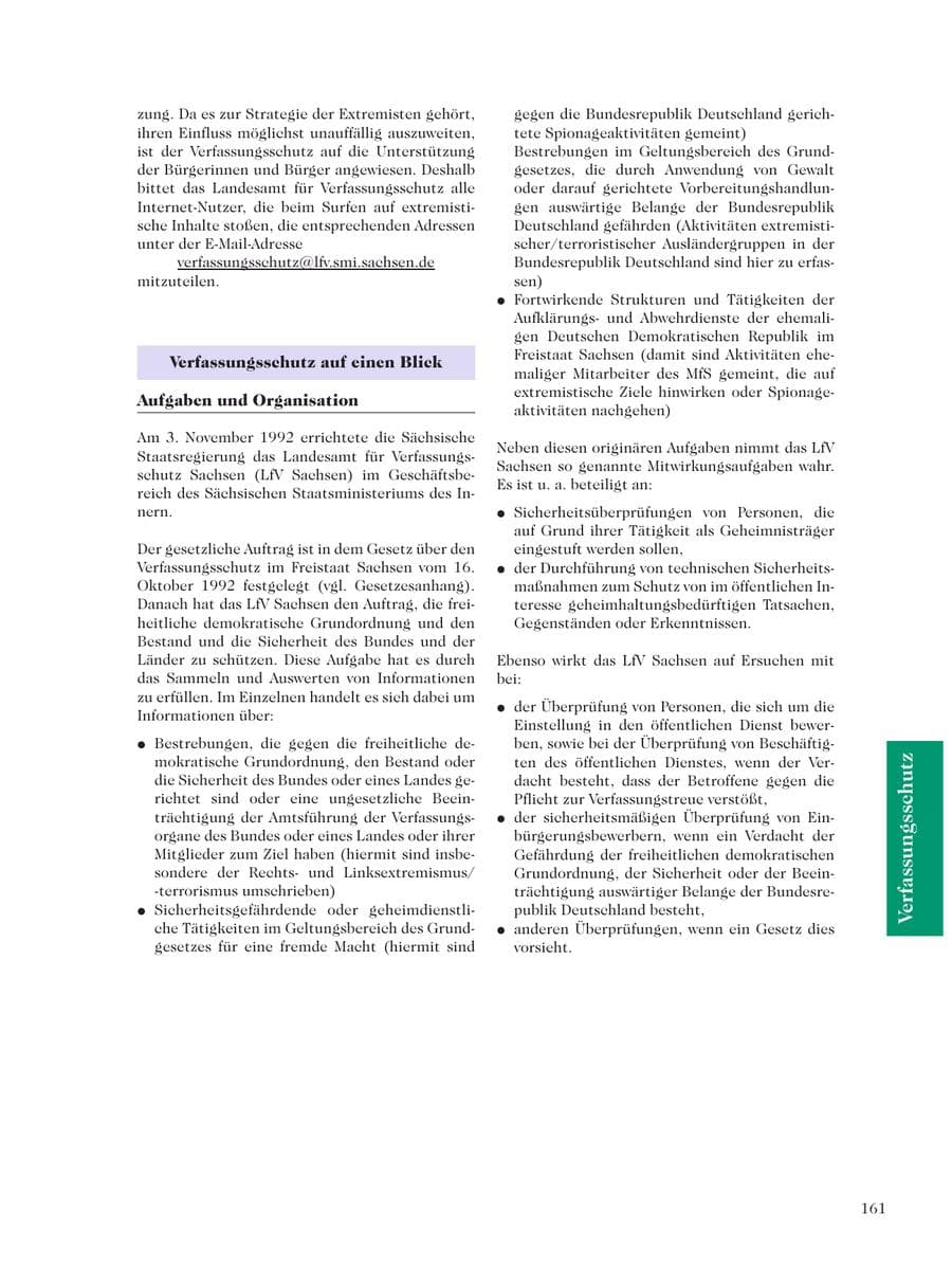 Seite 163 des Verfassungsschutzbericht 2001 Sachsen