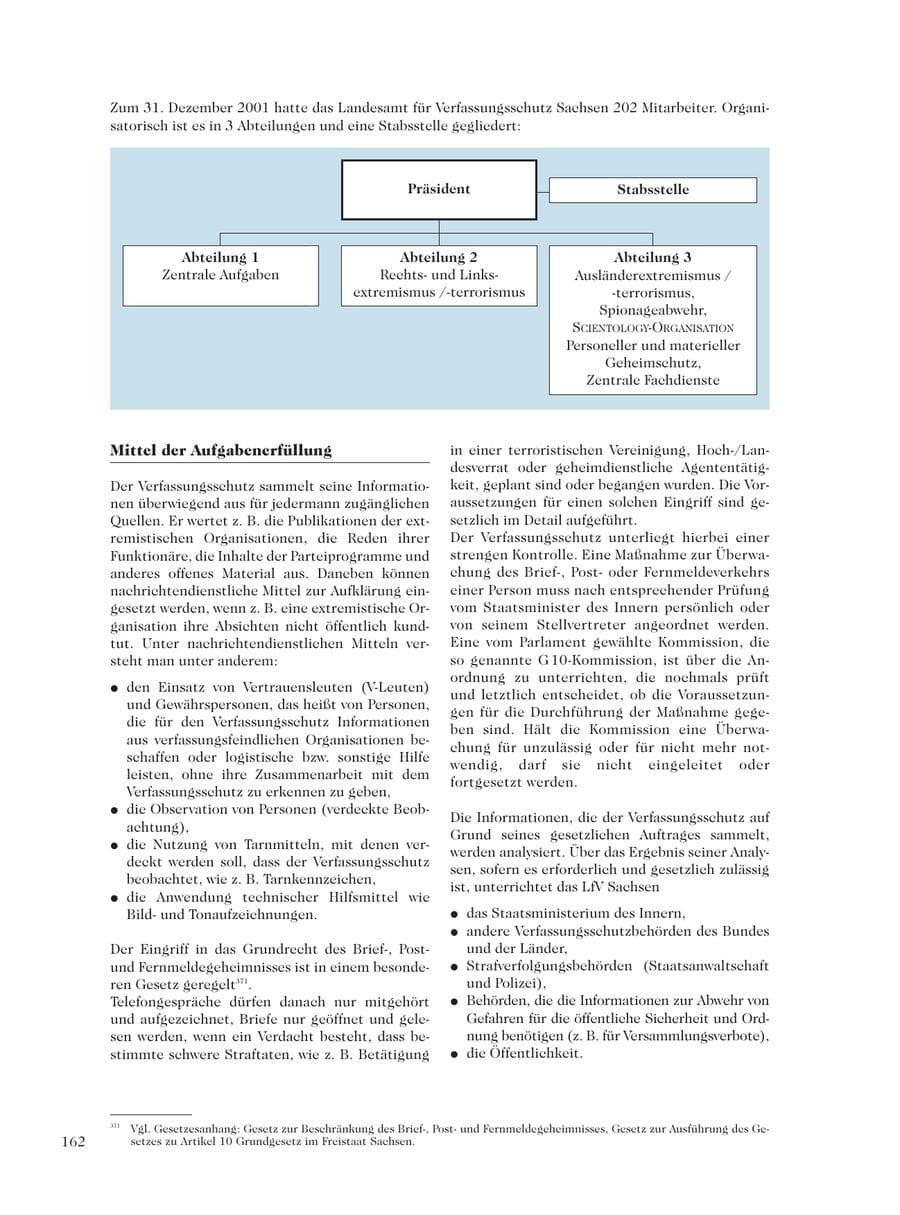 Seite 164 des Verfassungsschutzbericht 2001 Sachsen