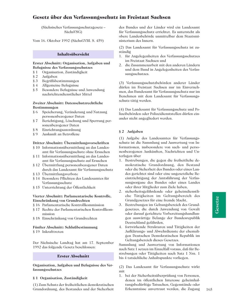 Seite 167 des Verfassungsschutzbericht 2001 Sachsen