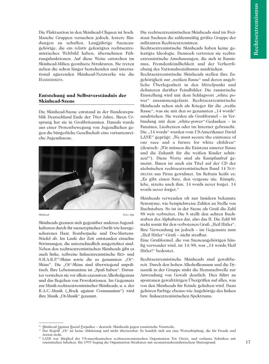 Seite 19 des Verfassungsschutzbericht 2001 Sachsen