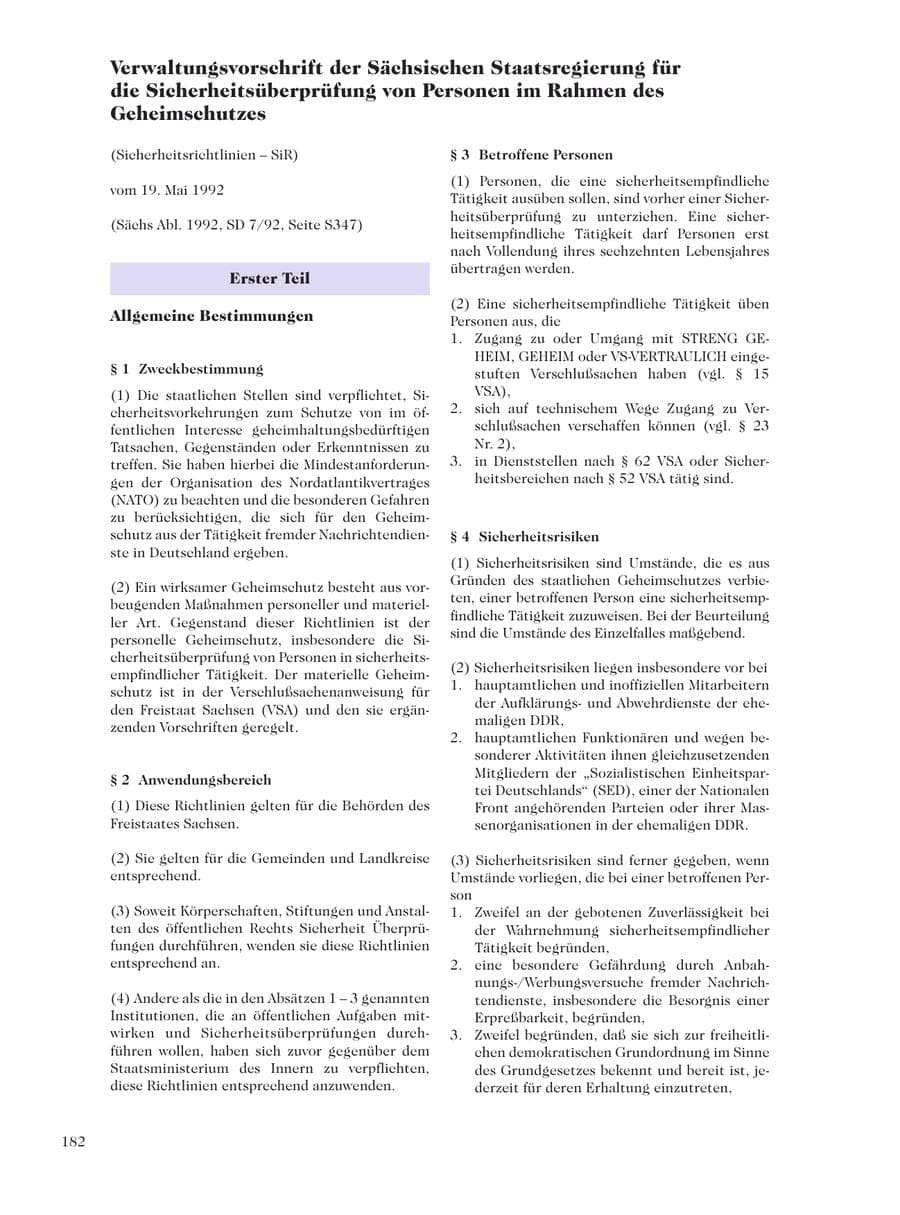 Seite 184 des Verfassungsschutzbericht 2001 Sachsen
