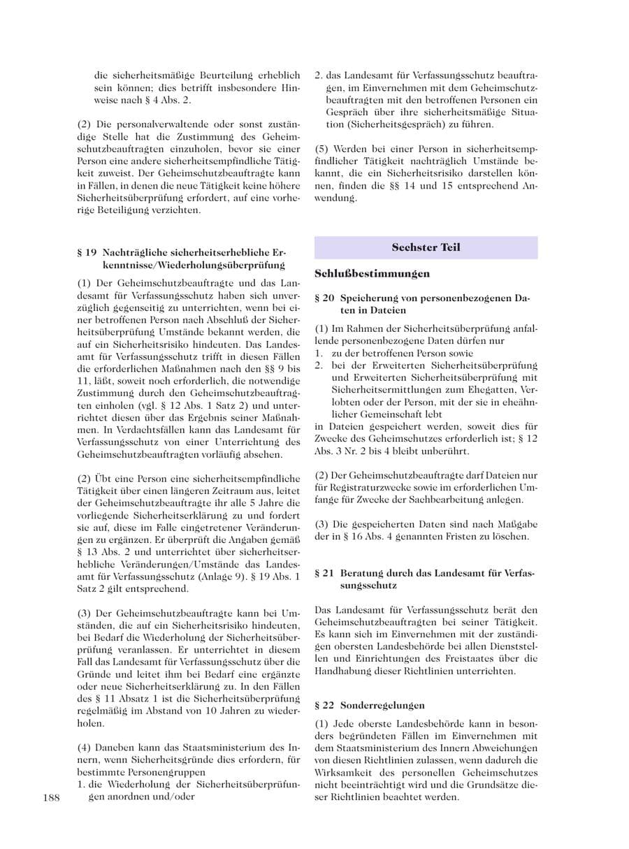Seite 190 des Verfassungsschutzbericht 2001 Sachsen