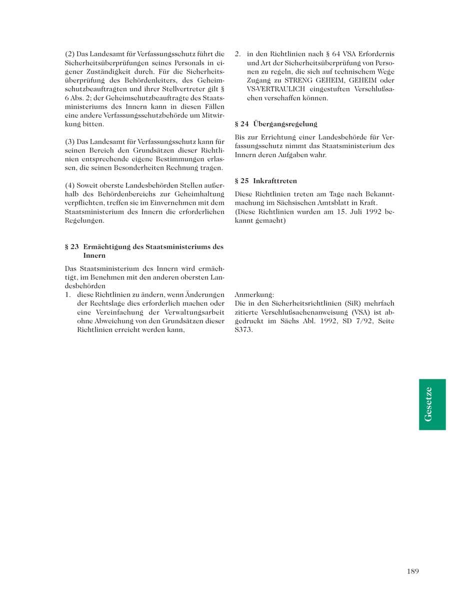 Seite 191 des Verfassungsschutzbericht 2001 Sachsen