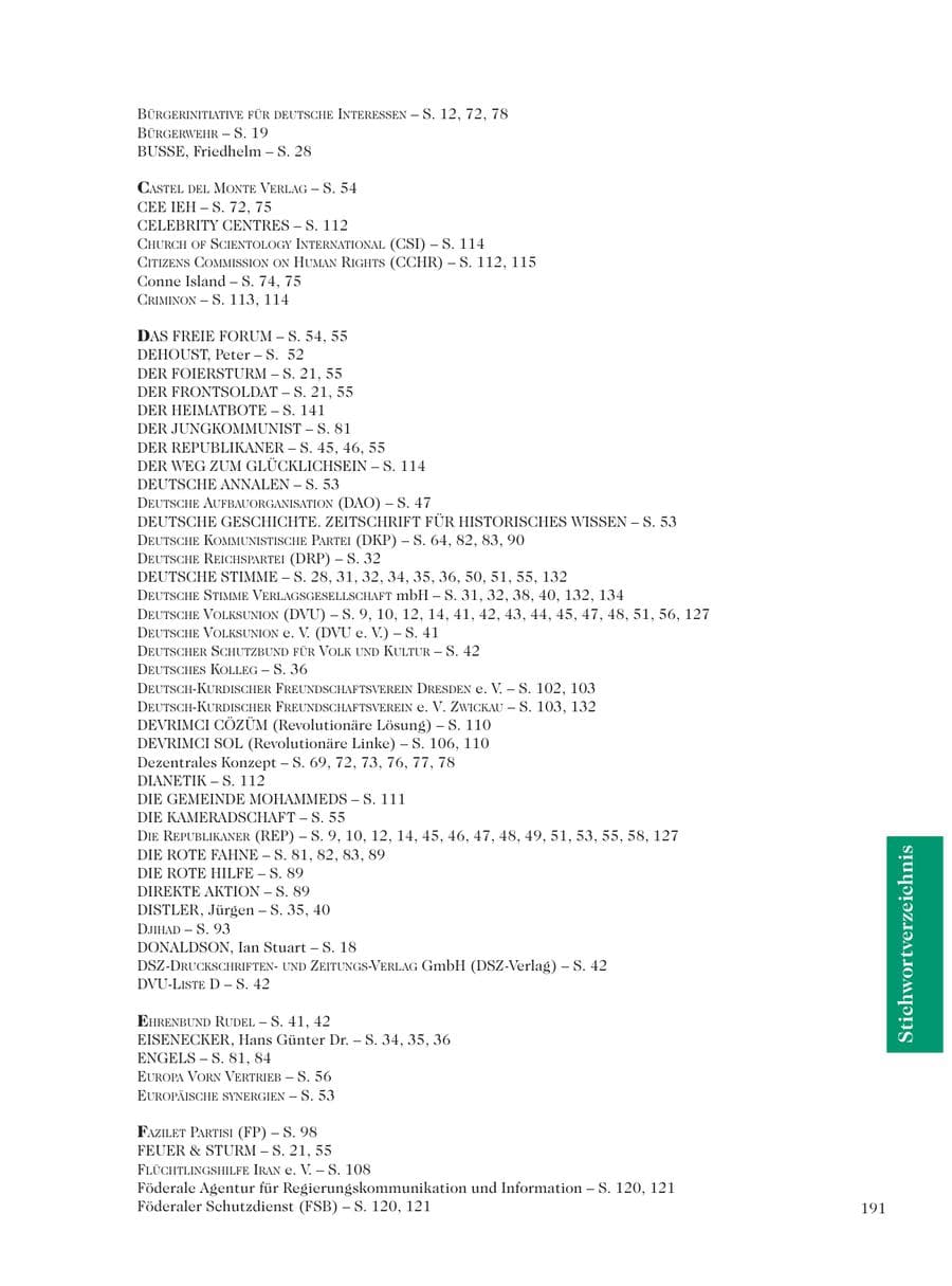 Seite 193 des Verfassungsschutzbericht 2001 Sachsen