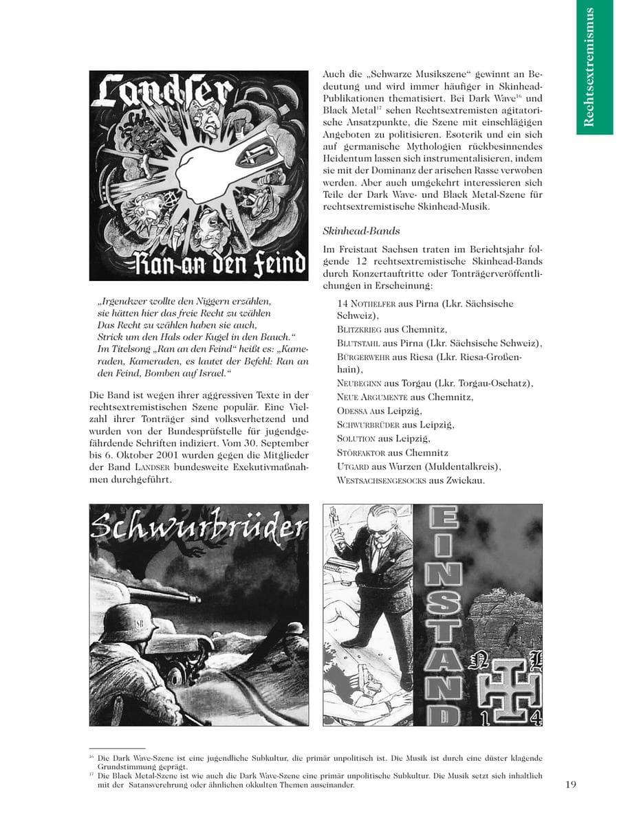 Seite 21 des Verfassungsschutzbericht 2001 Sachsen