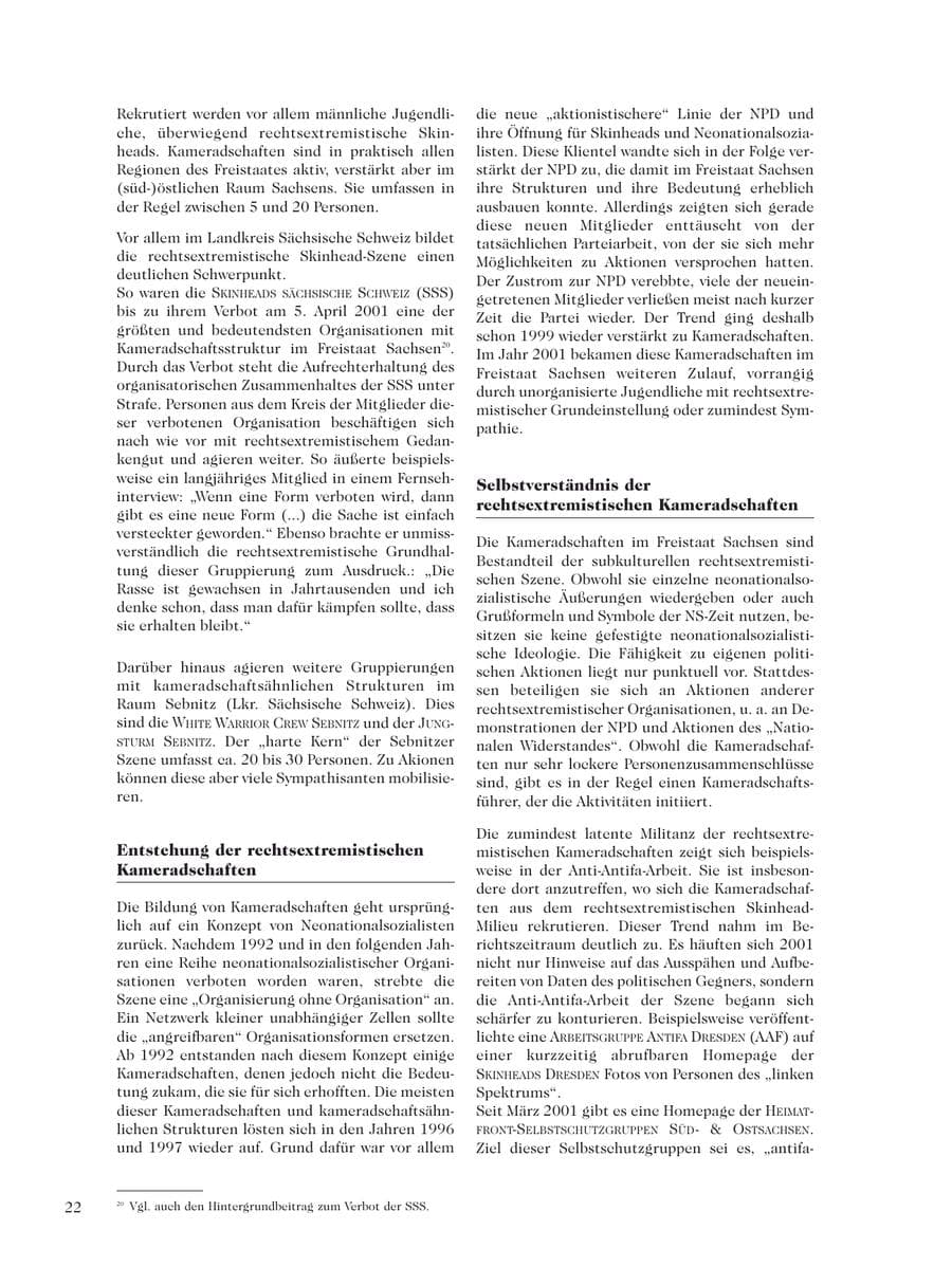 Seite 24 des Verfassungsschutzbericht 2001 Sachsen