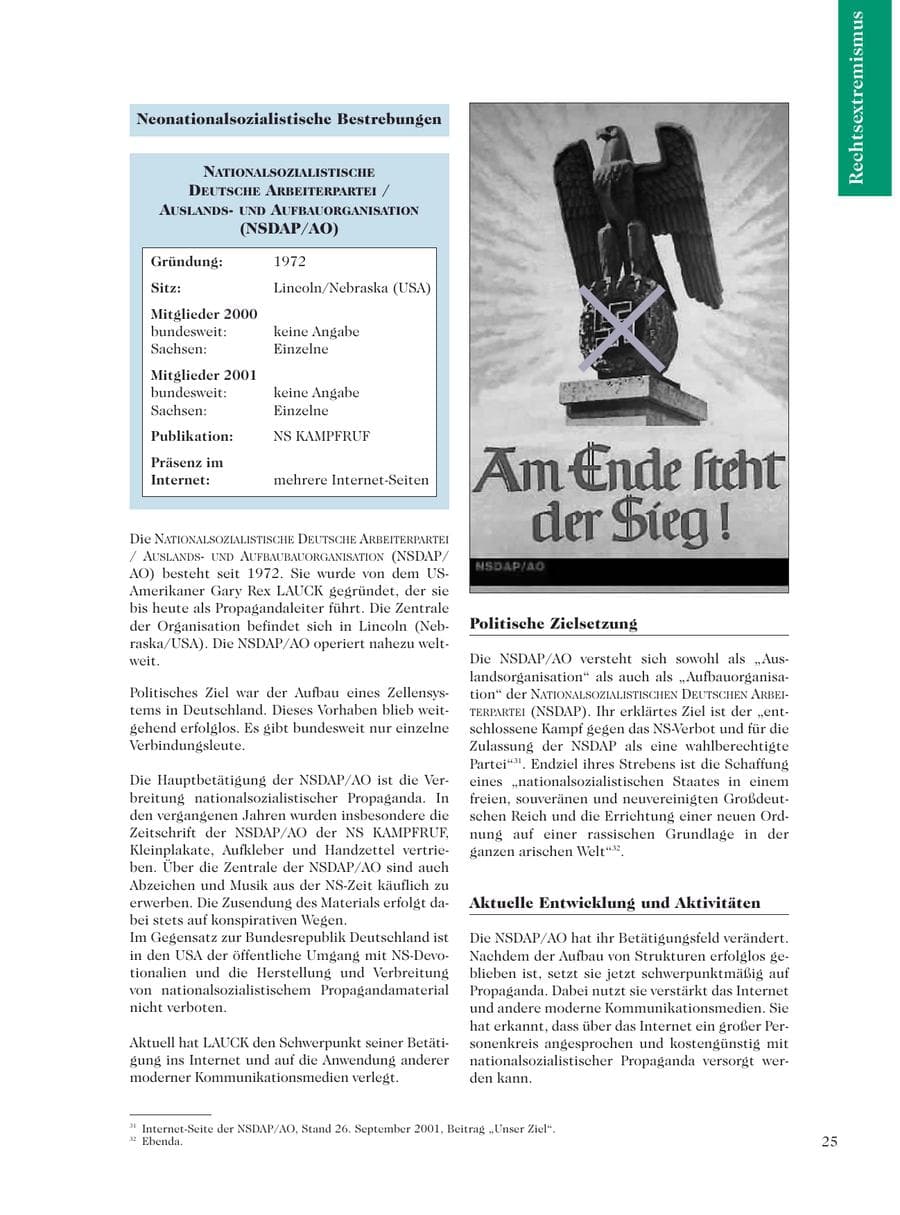Seite 27 des Verfassungsschutzbericht 2001 Sachsen