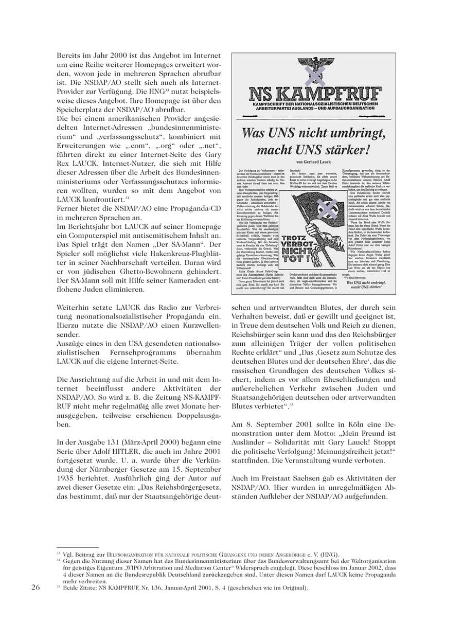 Seite 28 des Verfassungsschutzbericht 2001 Sachsen