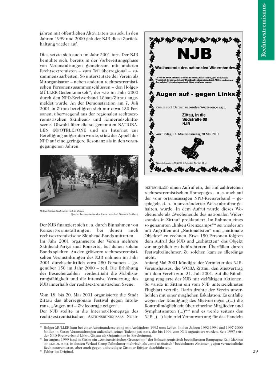 Seite 31 des Verfassungsschutzbericht 2001 Sachsen