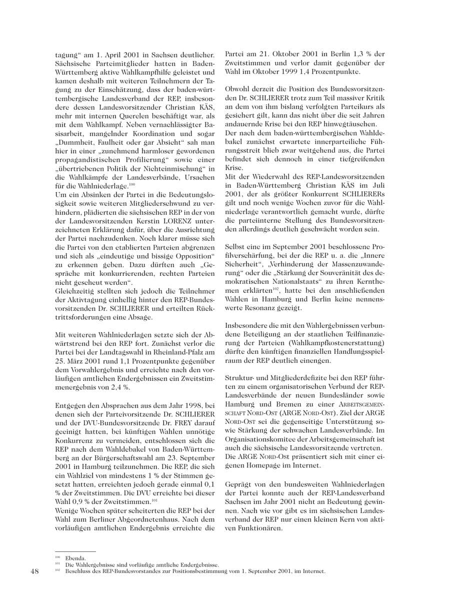 Seite 50 des Verfassungsschutzbericht 2001 Sachsen