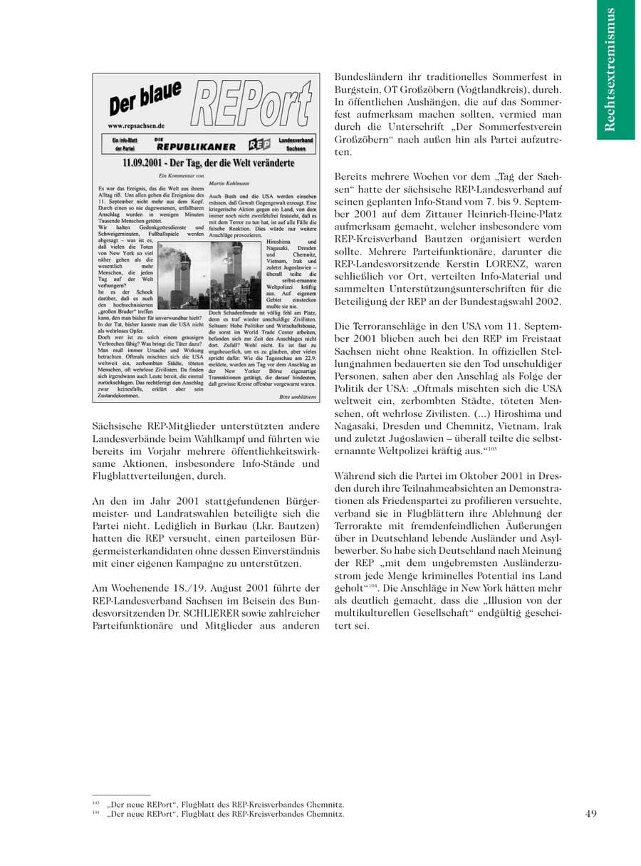 Seite 51 des Verfassungsschutzbericht 2001 Sachsen