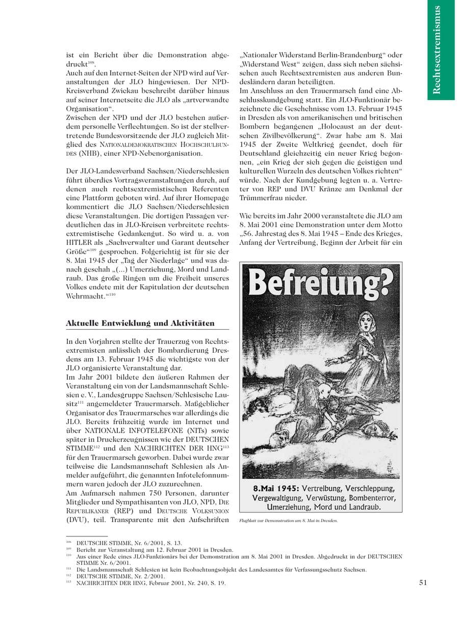 Seite 53 des Verfassungsschutzbericht 2001 Sachsen