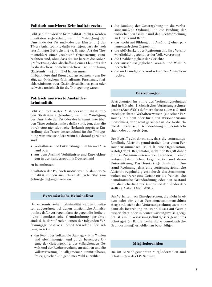 Seite 7 des Verfassungsschutzbericht 2001 Sachsen