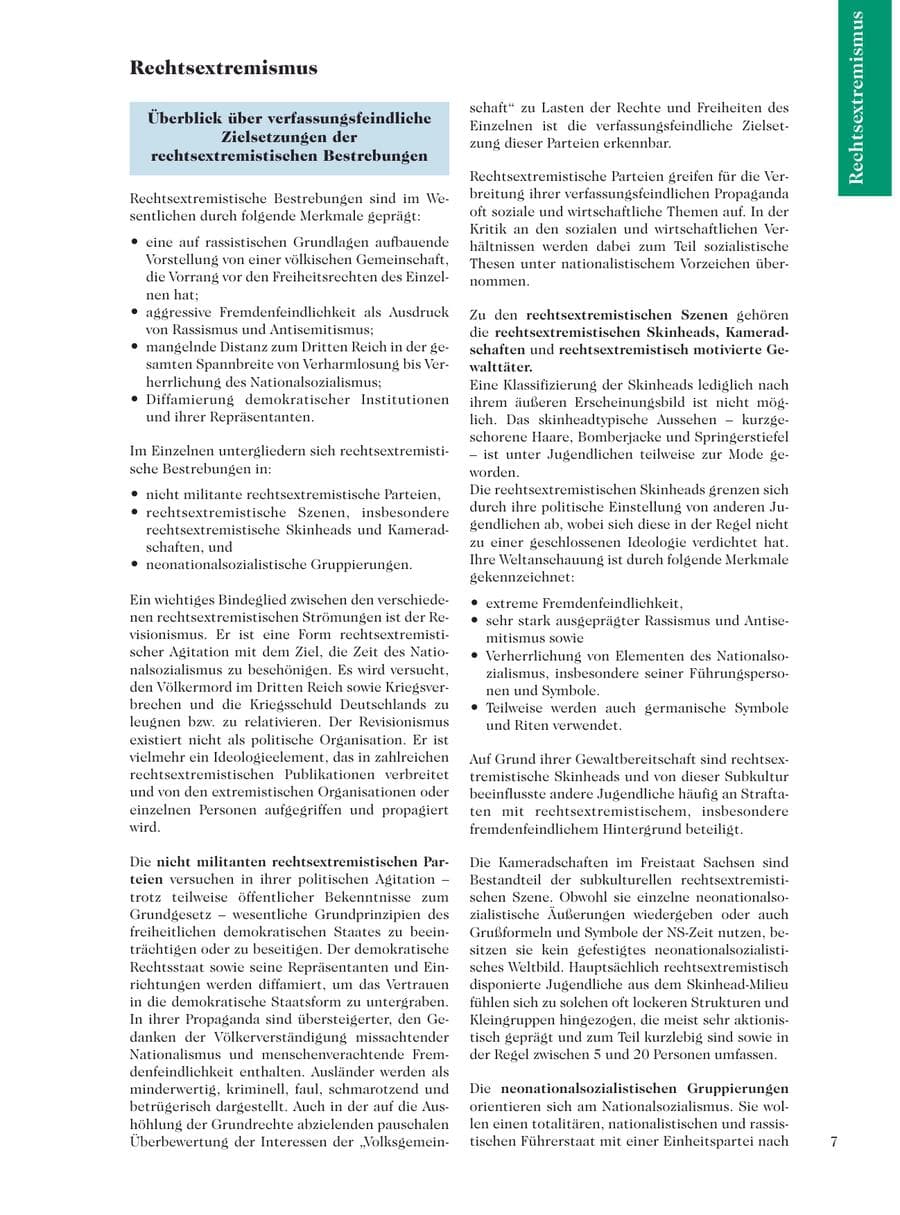 Seite 9 des Verfassungsschutzbericht 2001 Sachsen