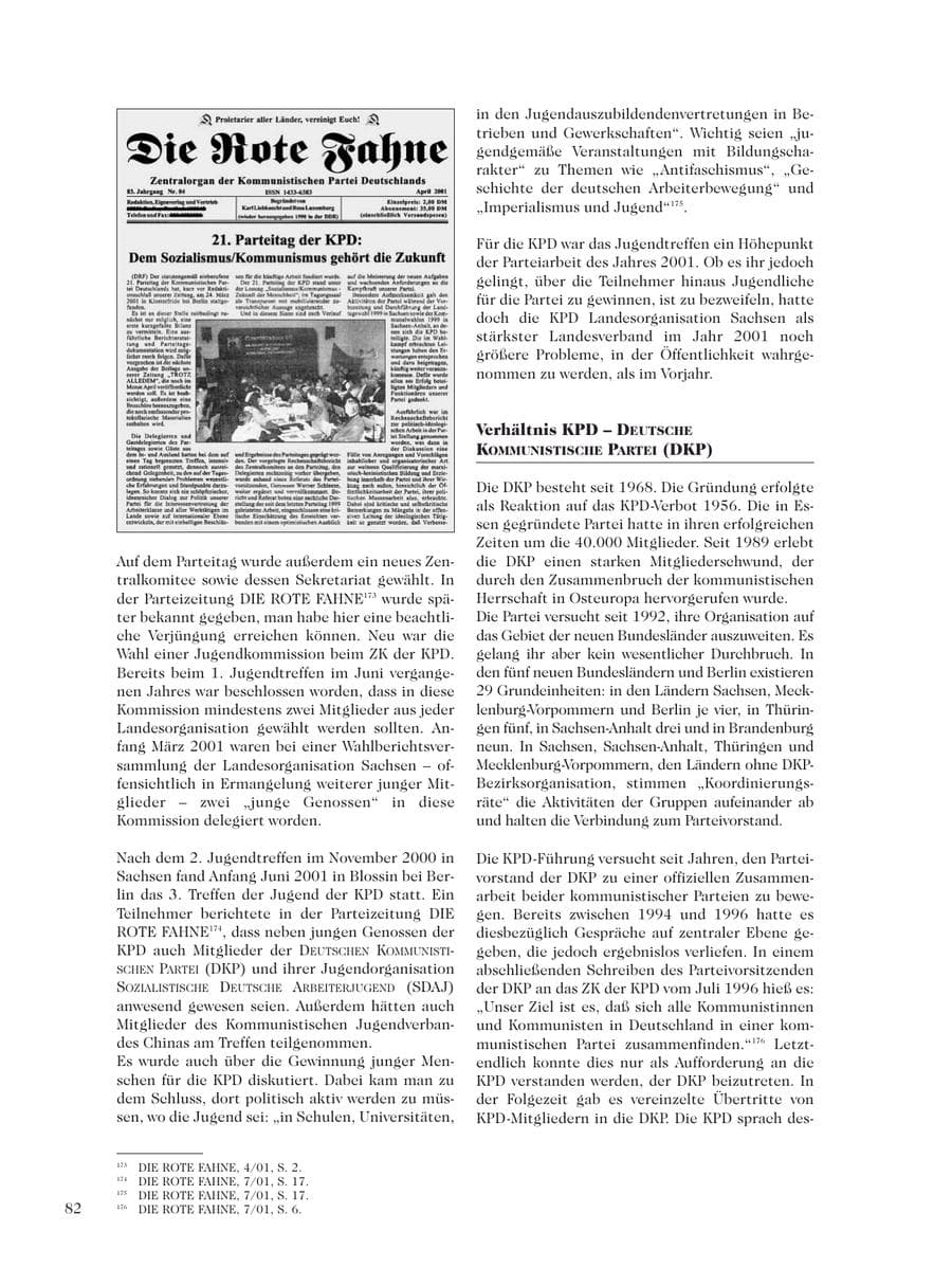Seite 84 des Verfassungsschutzbericht 2001 Sachsen