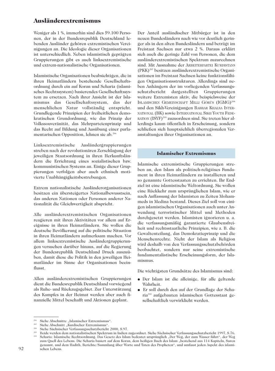 Seite 94 des Verfassungsschutzbericht 2001 Sachsen