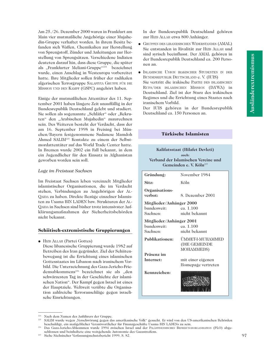 Seite 99 des Verfassungsschutzbericht 2001 Sachsen