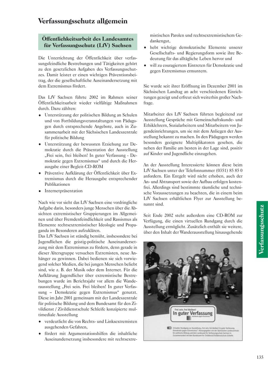 Seite 137 des Verfassungsschutzbericht 2002 Sachsen