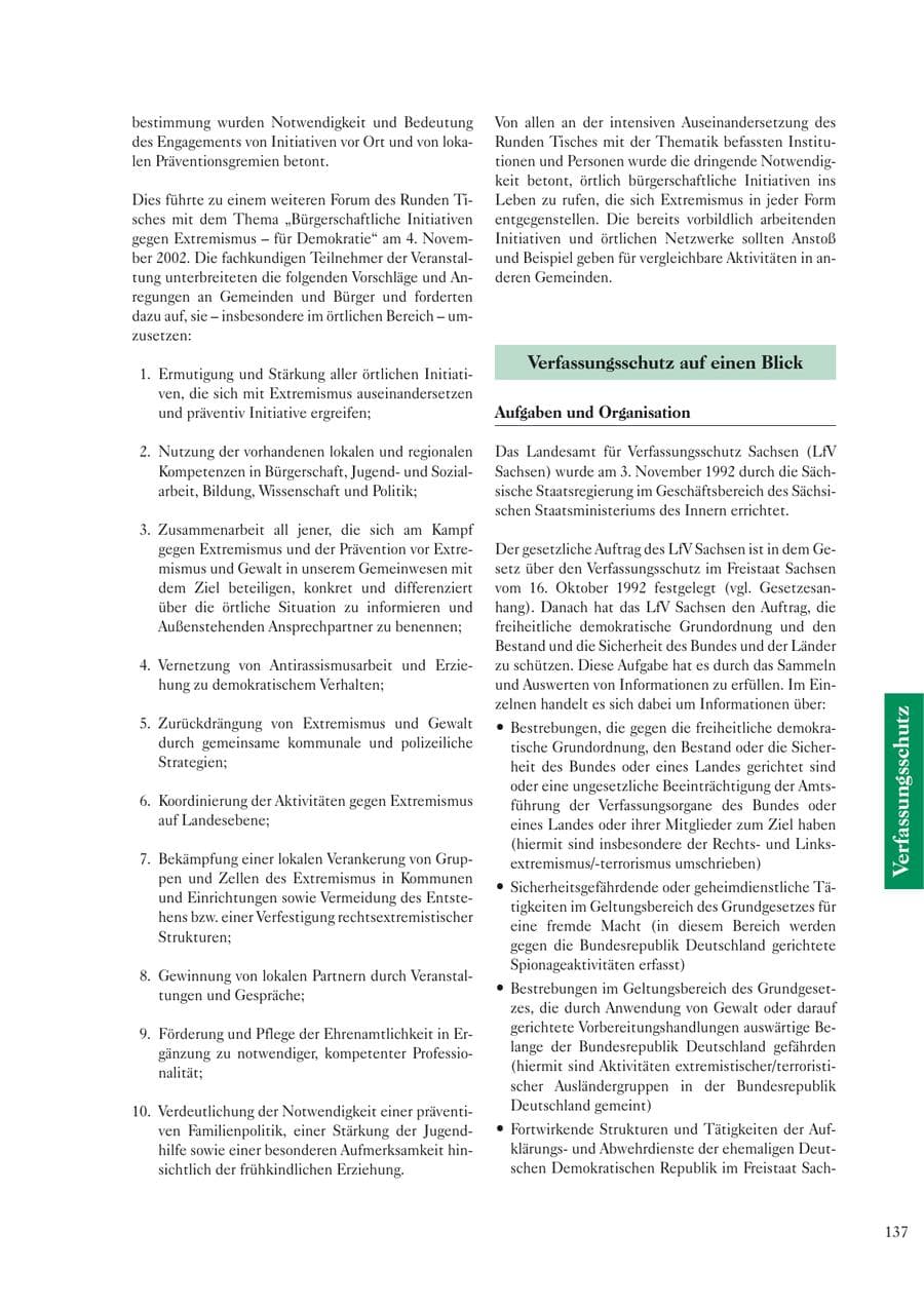 Seite 139 des Verfassungsschutzbericht 2002 Sachsen