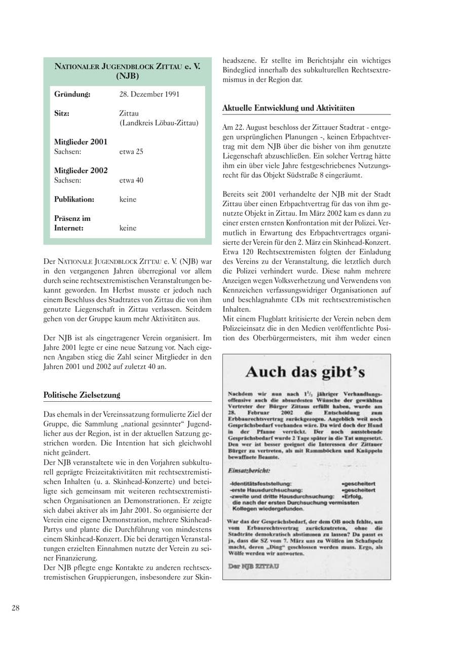 Seite 30 des Verfassungsschutzbericht 2002 Sachsen