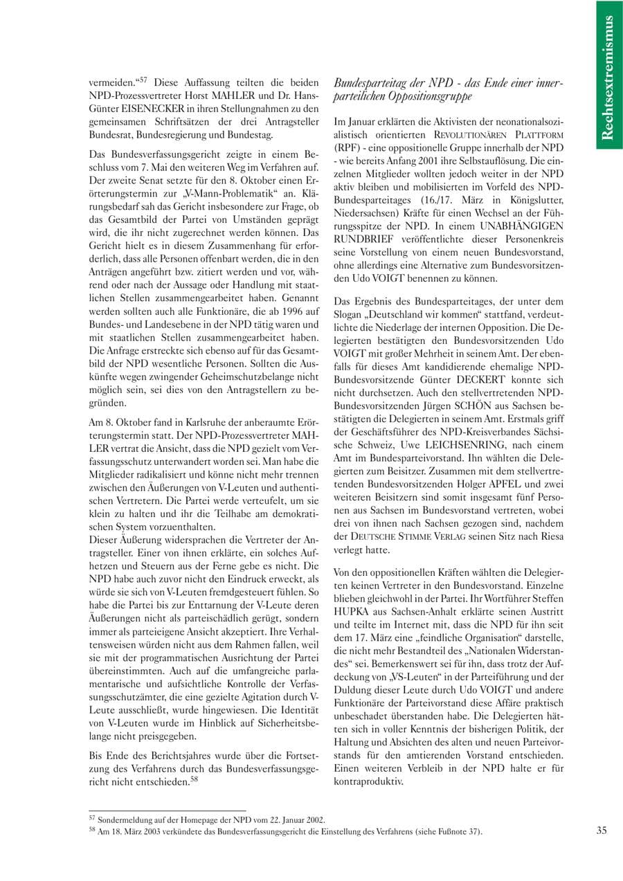 Seite 37 des Verfassungsschutzbericht 2002 Sachsen