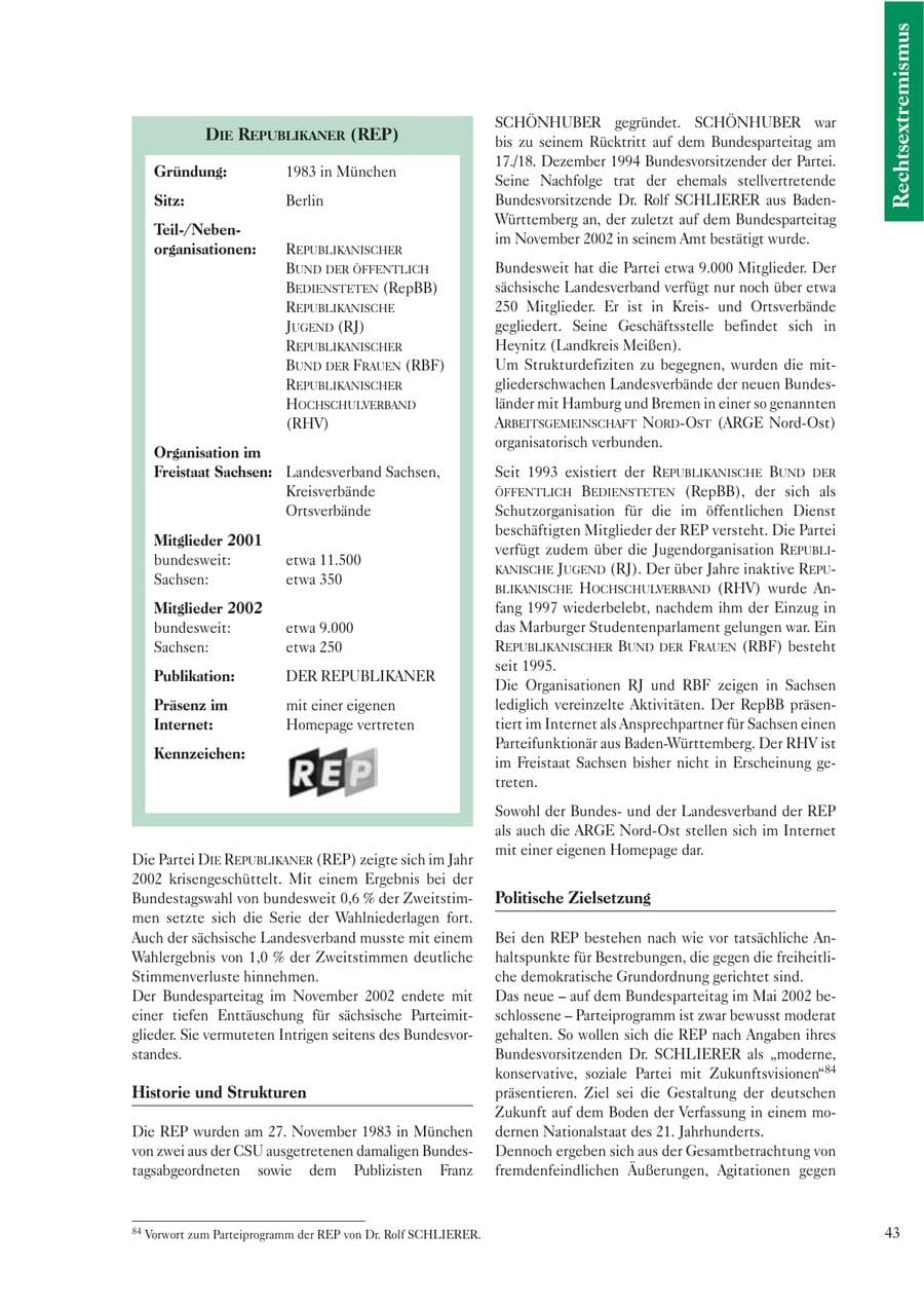 Seite 45 des Verfassungsschutzbericht 2002 Sachsen