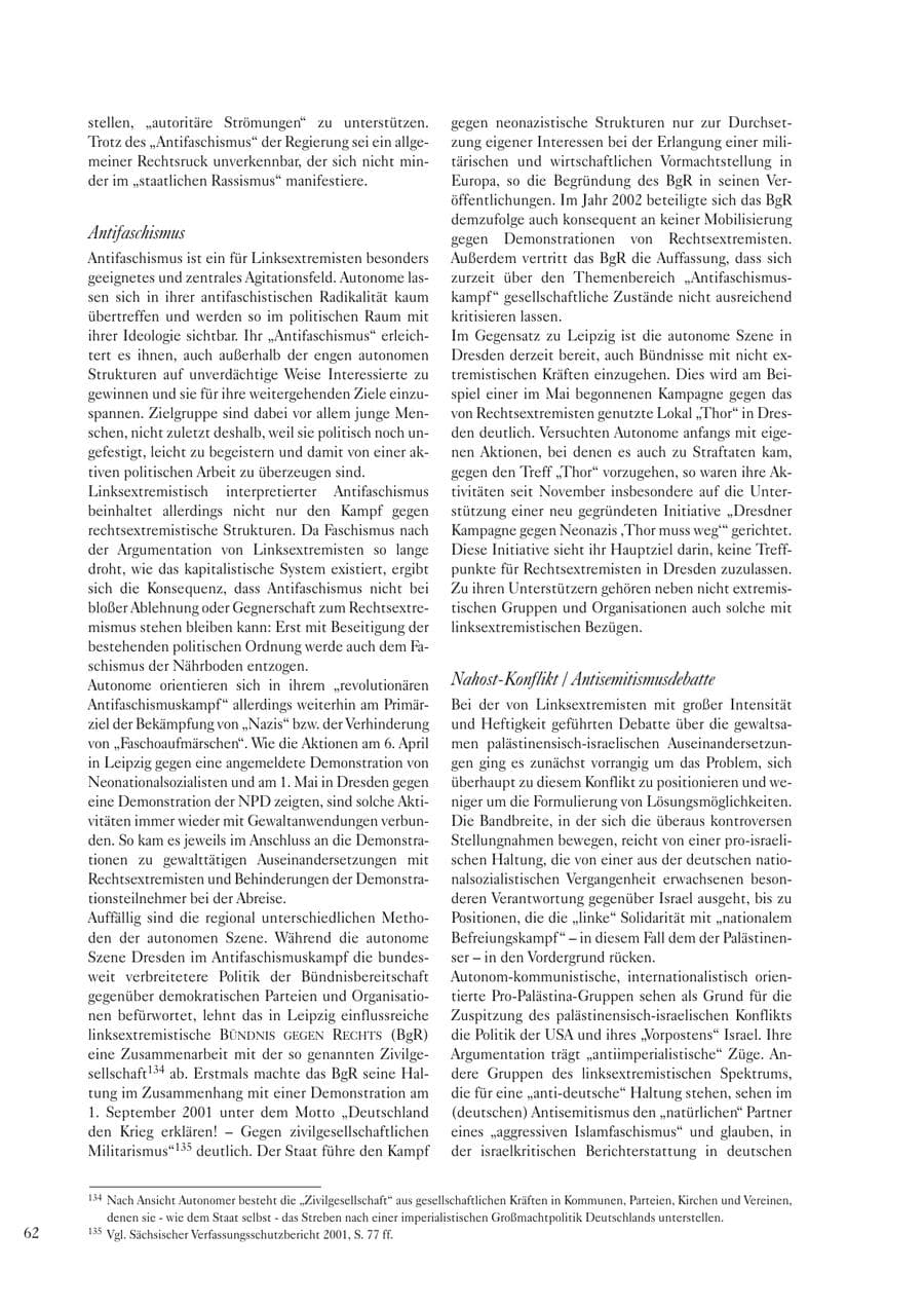 Seite 64 des Verfassungsschutzbericht 2002 Sachsen