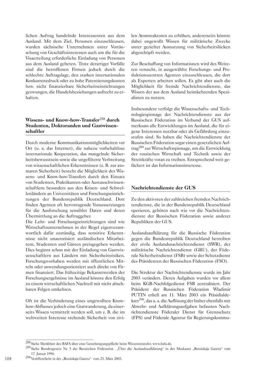 Seite 109 des Verfassungsschutzbericht 2003 Sachsen