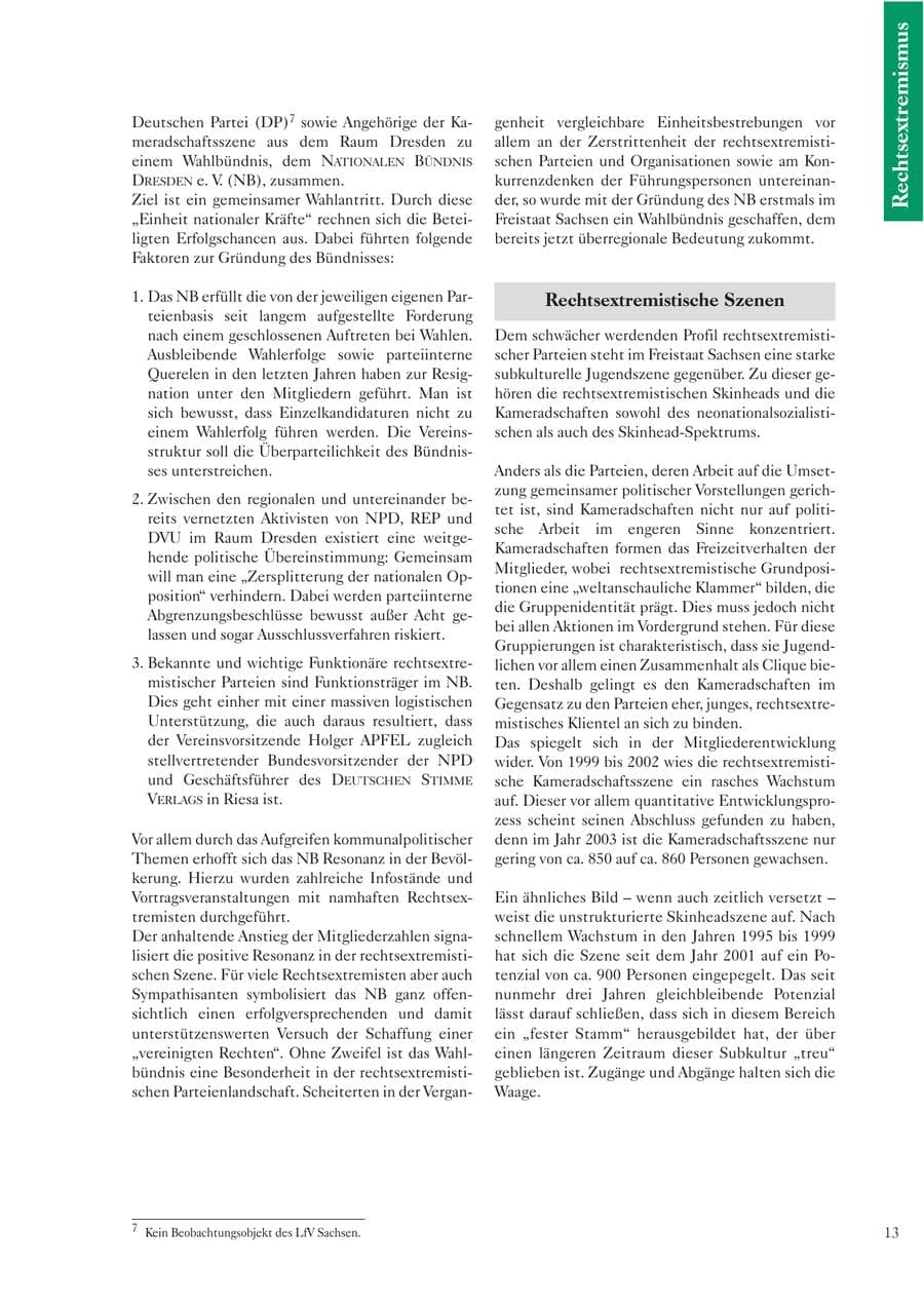Seite 15 des Verfassungsschutzbericht 2003 Sachsen
