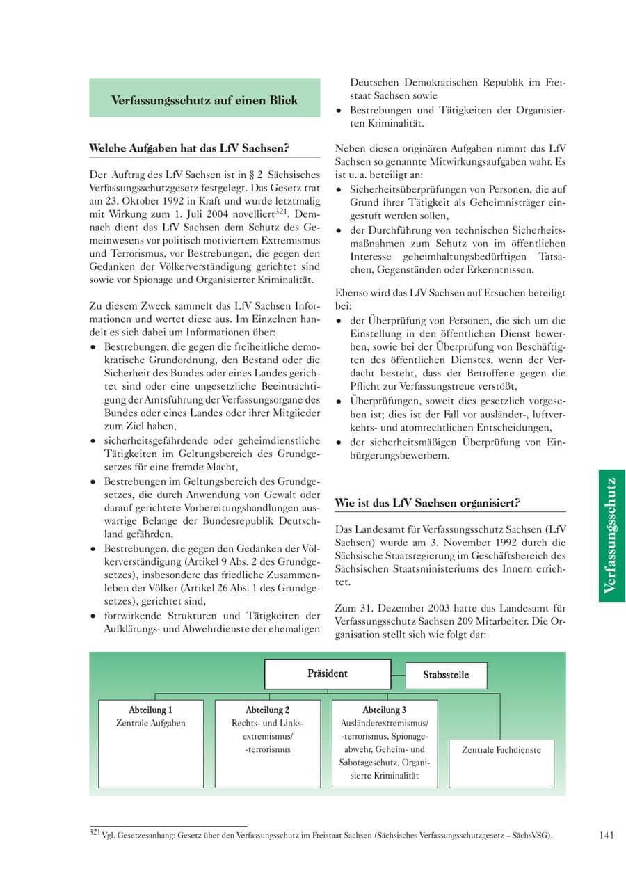 Seite 141 des Verfassungsschutzbericht 2003 Sachsen