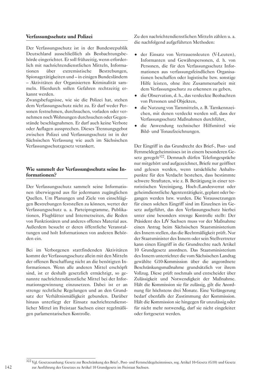 Seite 142 des Verfassungsschutzbericht 2003 Sachsen