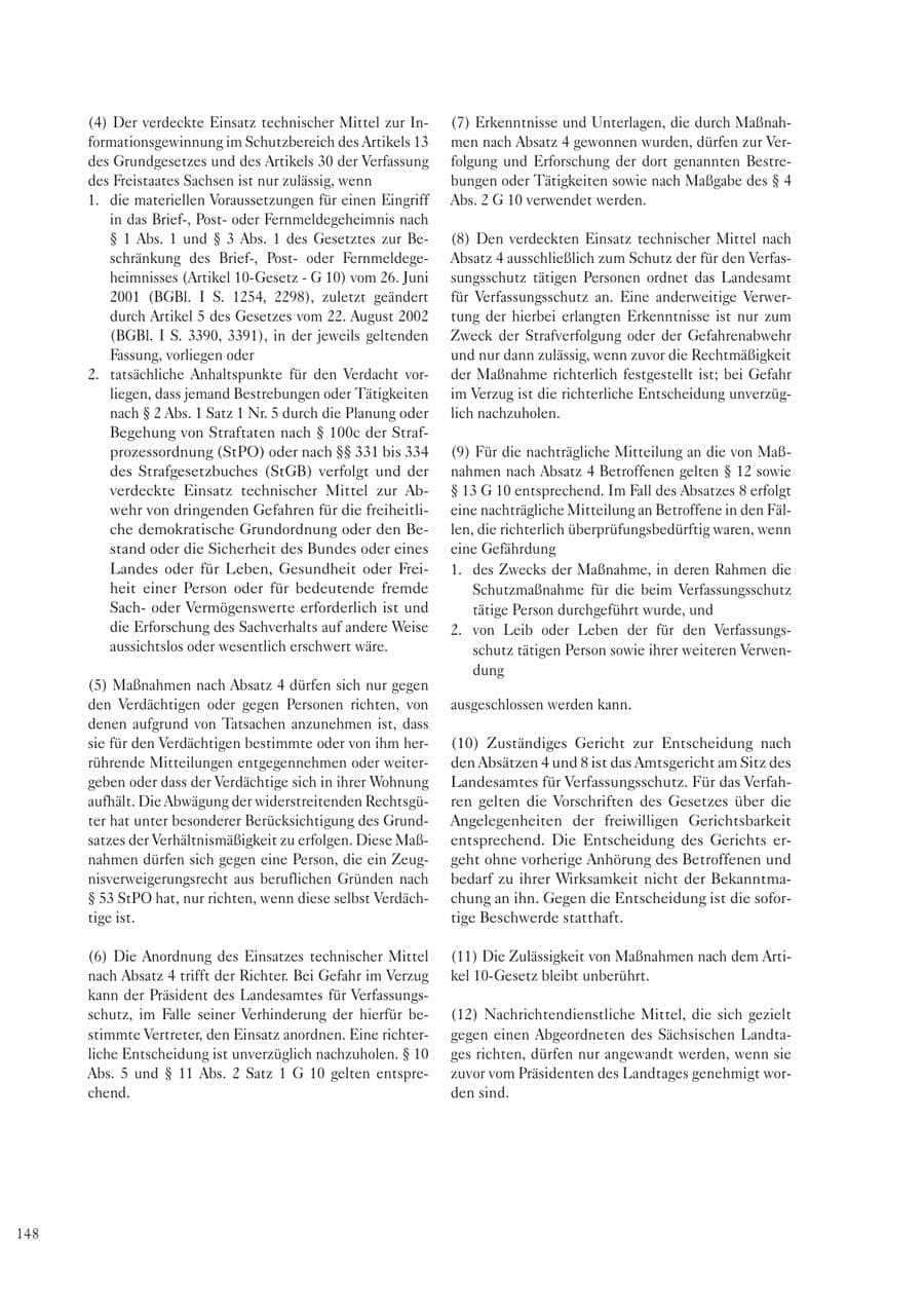 Seite 148 des Verfassungsschutzbericht 2003 Sachsen