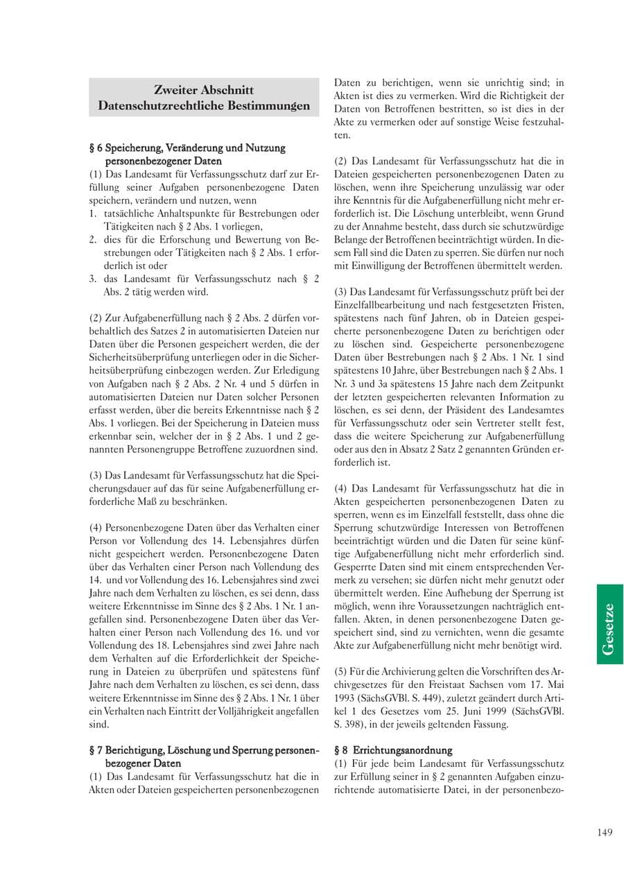 Seite 149 des Verfassungsschutzbericht 2003 Sachsen