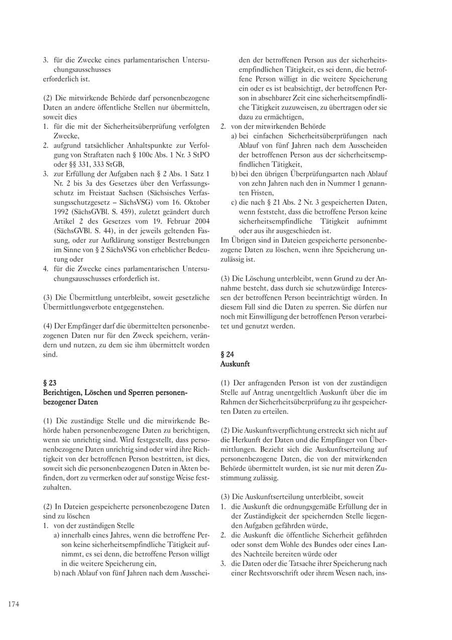 Seite 174 des Verfassungsschutzbericht 2003 Sachsen