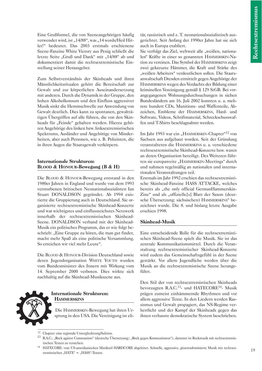 Seite 21 des Verfassungsschutzbericht 2003 Sachsen