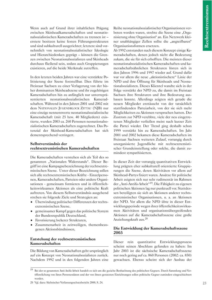 Seite 25 des Verfassungsschutzbericht 2003 Sachsen