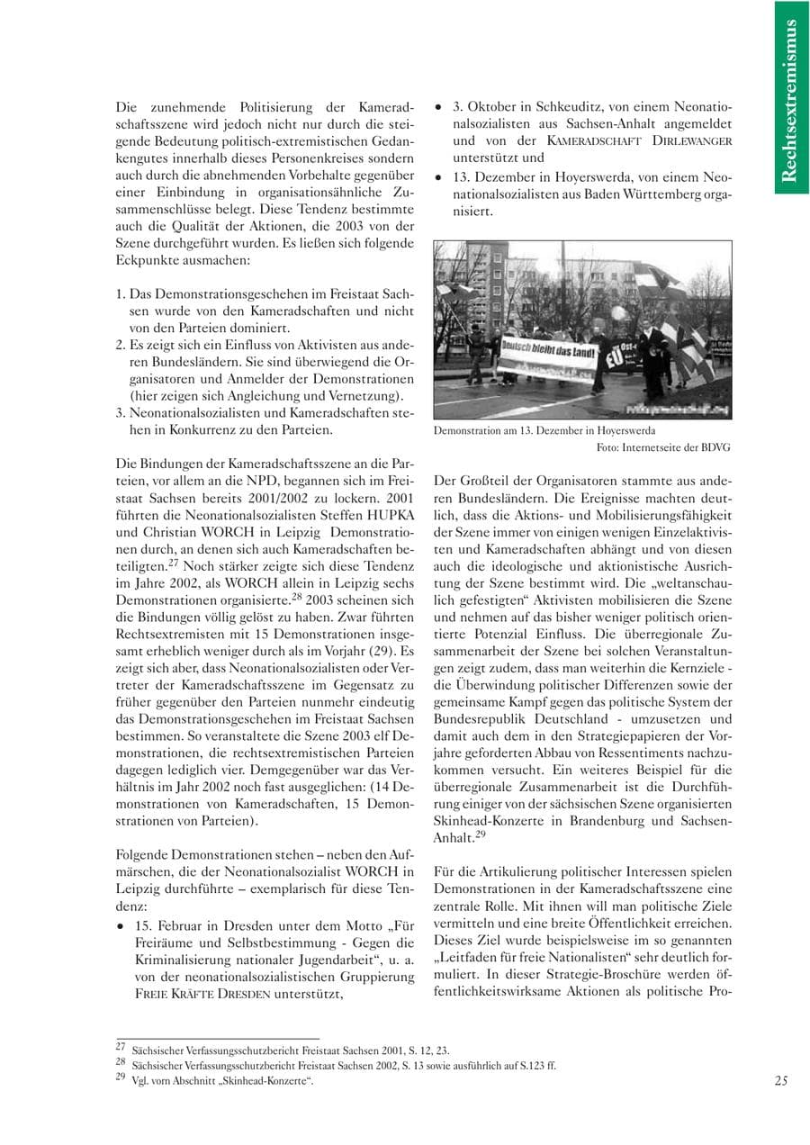 Seite 26 des Verfassungsschutzbericht 2003 Sachsen