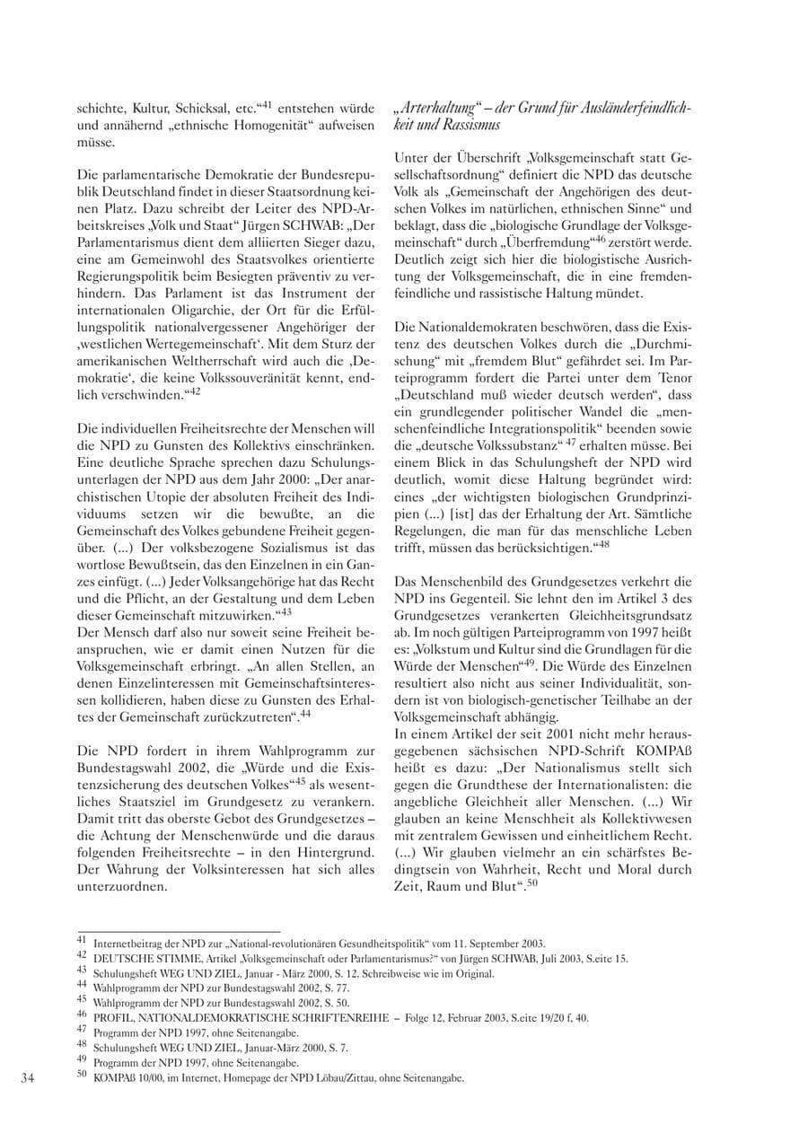 Seite 35 des Verfassungsschutzbericht 2003 Sachsen