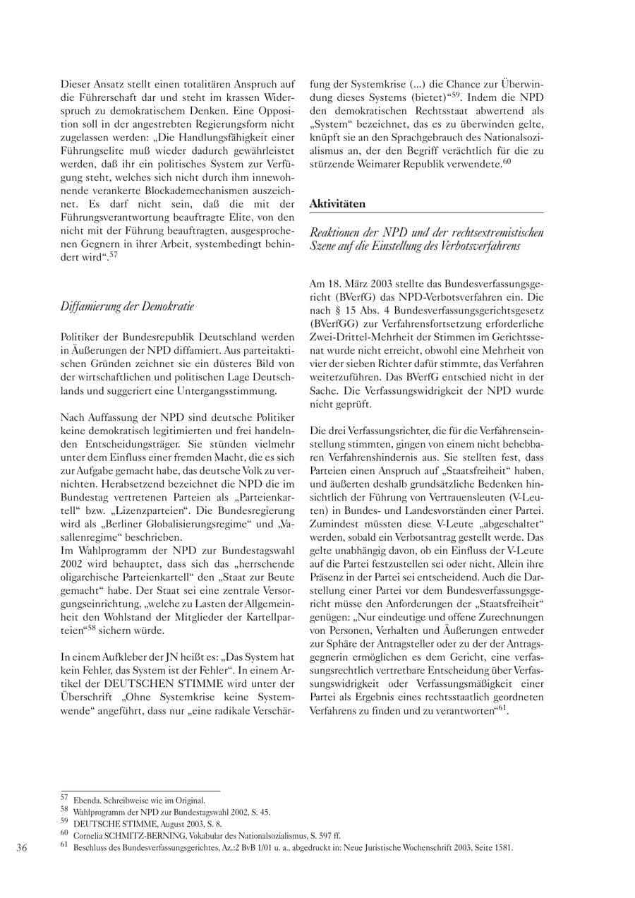 Seite 37 des Verfassungsschutzbericht 2003 Sachsen