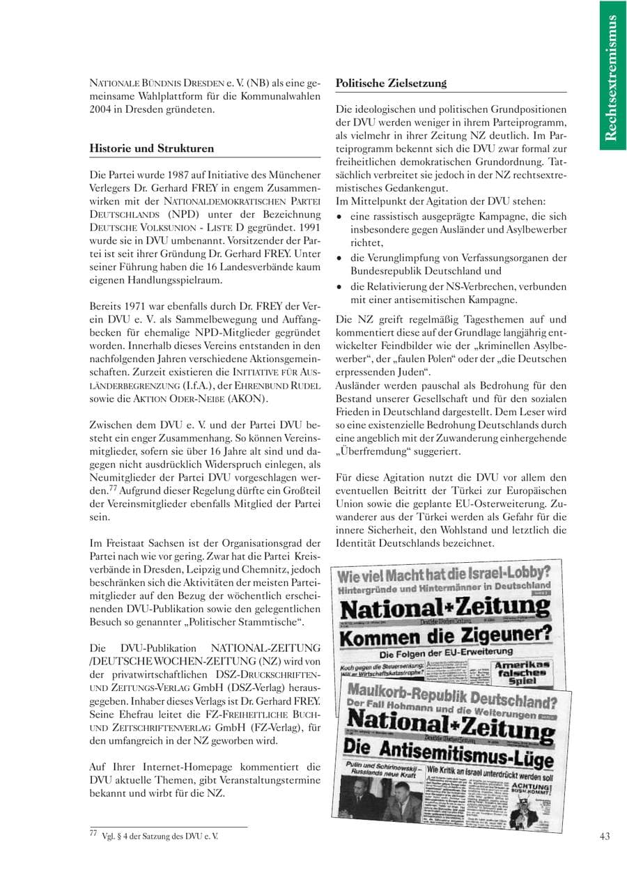 Seite 44 des Verfassungsschutzbericht 2003 Sachsen