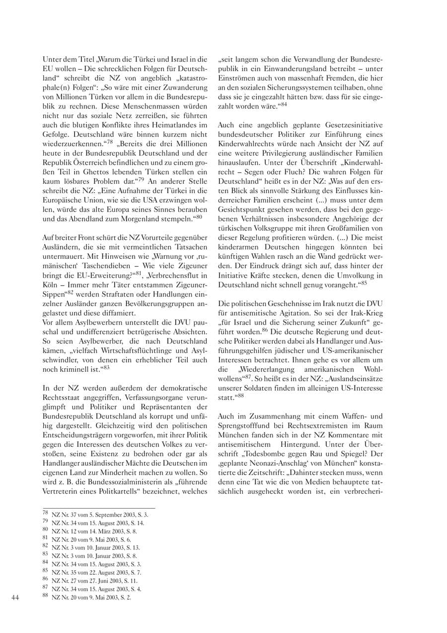 Seite 45 des Verfassungsschutzbericht 2003 Sachsen