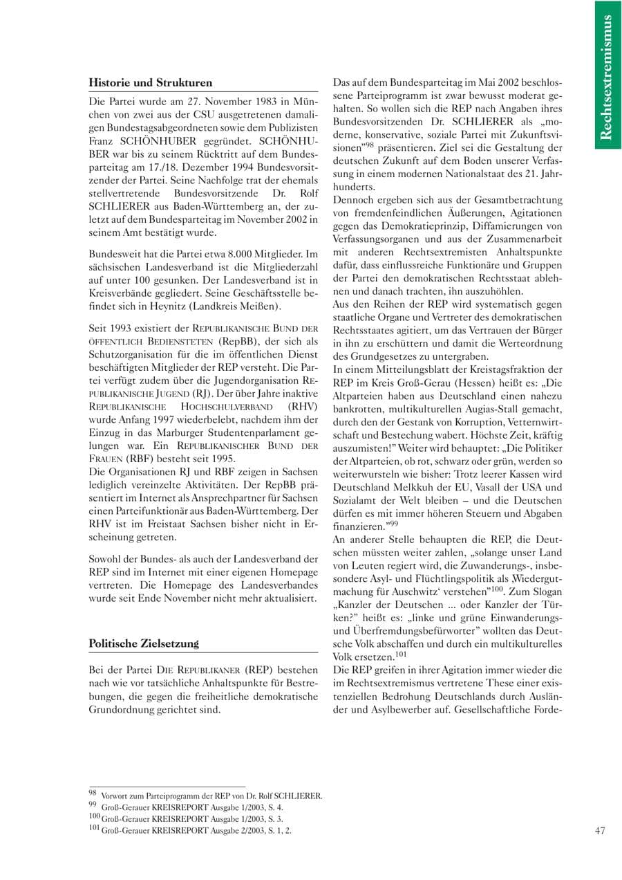 Seite 48 des Verfassungsschutzbericht 2003 Sachsen