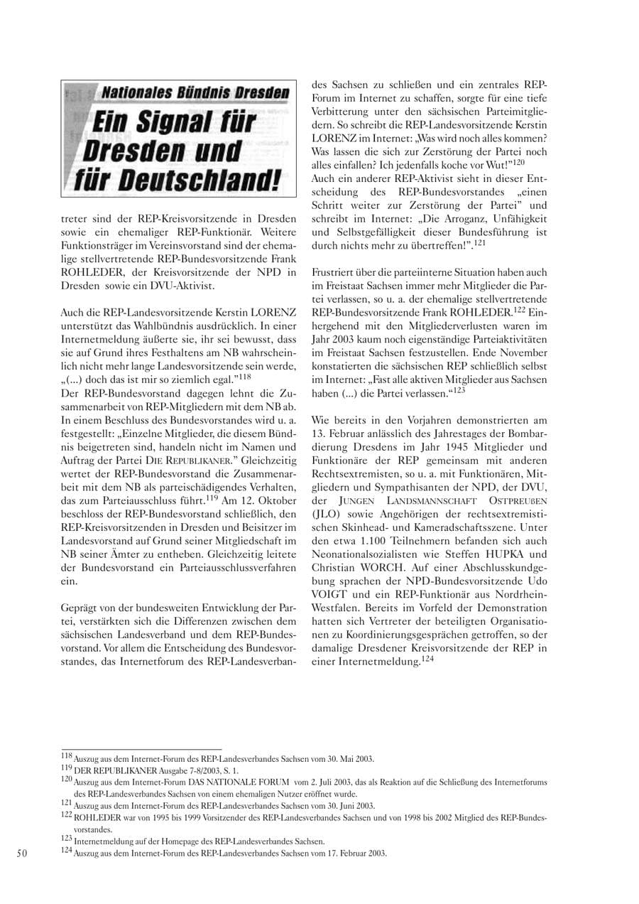 Seite 51 des Verfassungsschutzbericht 2003 Sachsen