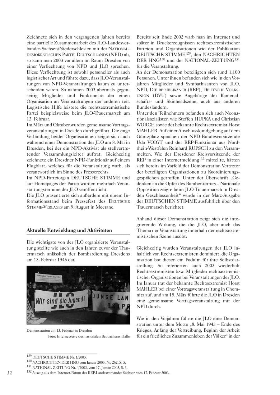 Seite 53 des Verfassungsschutzbericht 2003 Sachsen